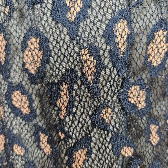 Dress the Population Helen Dress Black Tan Lace Trumpet Gown Maxi Leopard Size L - Picture 9 of 15